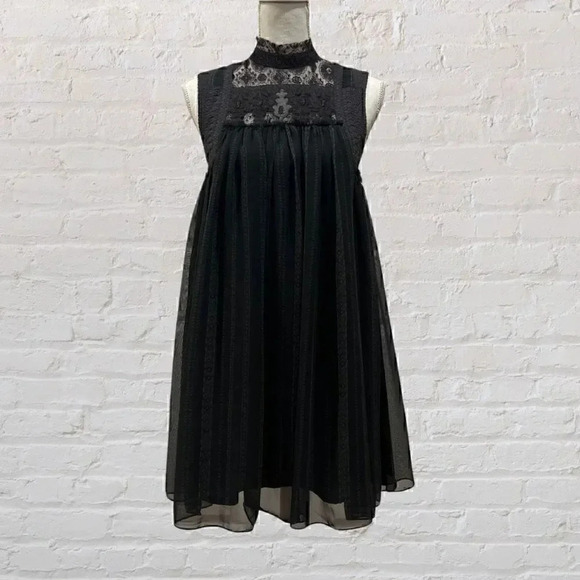 Free People Penny Georgette Babylon Dress in Deep Navy Combo Size XS Retail $148 - Picture 2 of 7